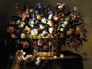 Arellano, Juan de Basket of Flowers c Germany oil painting artist